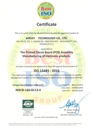 Congrats for Airsky Technilogy Co.,Ltd.  passed  ISO 13485:2016 certification