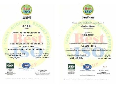 Congrats for Cabletec Enterprise Co.,lTD.  passed   ISO 9001:2015 Certification 